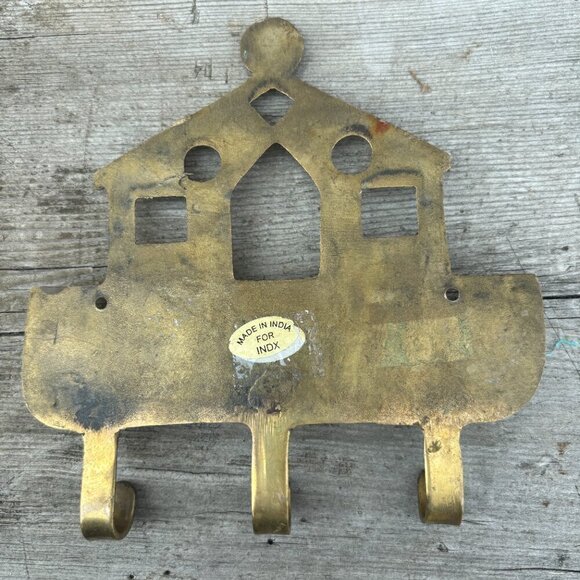 Vintage Brass Welcome Home Key Hook Holder - Picture 4 of 6